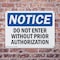 Signmission Do Not Enter Without Prior Authorization OSHA Notice Sign, Plastic, 14in W x 10in L, 2PK OS-2PACK-NS-P-1014-L-11265 - alternate 6